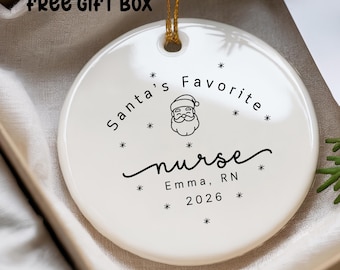 Santa's favorite nurse Ornament nursing School Graduation Gift Nurse Milestone Keepsake for Healthcare Workers christmas ornament