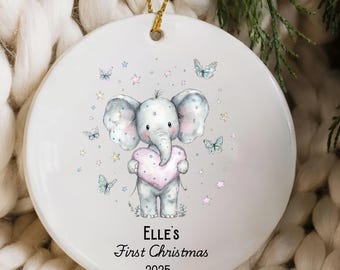 Baby erste Weihnachten Ornament 2025, personalisierte erste Weihnachten Ornament Baby Girl Name, Baby-Dusche-Geschenk, Baby-Familien-Andenken