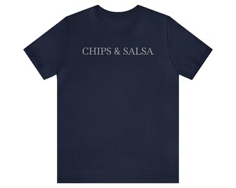 T-shirt a maniche corte in jersey unisex con patatine e salsa