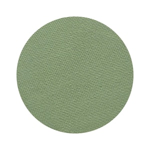 May include: A circular eyeshadow pan in a muted sage green. The surface has a subtle, textured appearance. The eyeshadow is set against a clean, white background.