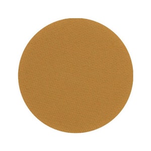 May include: A round, solid, golden brown eyeshadow pan.