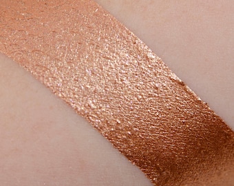Sombra de ojos en crema color bronce picante, maquillaje líquido para ojos, brillante, sin crueldad animal, vegano, de larga duración