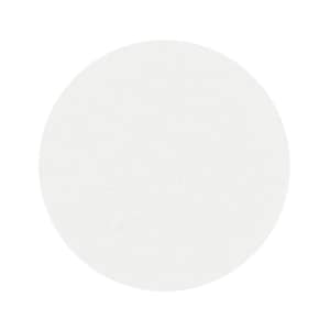 May include: A white, round, blank sticker.