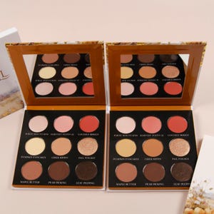 Paleta de sombras de ojos Eastern Fall de 9 tonos, tonos de 26 mm, pigmentos prensados y mates