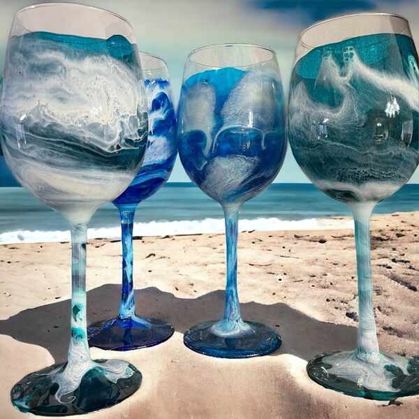 Ocean Wine Glasses - Etsy