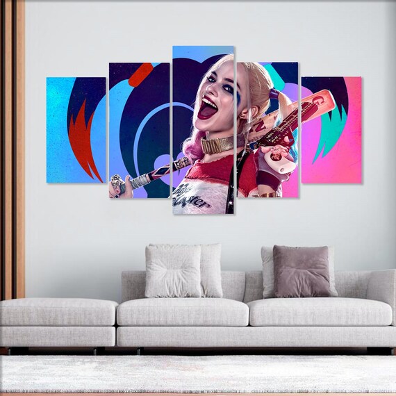 Harley Quinn Poster Canvas 5 Pieces Wall Art Wall Decor Etsy