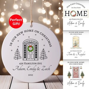 Personalized New Home Christmas Ornament, First Home Address Gift Ornament, Custom Family Name Christmas Bauble 2023, New House Keepsake