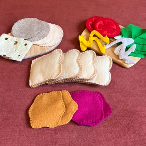 Kids Felt Sandwich Set Montessori Style | toddler play food | pretend food | pb&j sandwhich, pretend lunch | chef, cooking