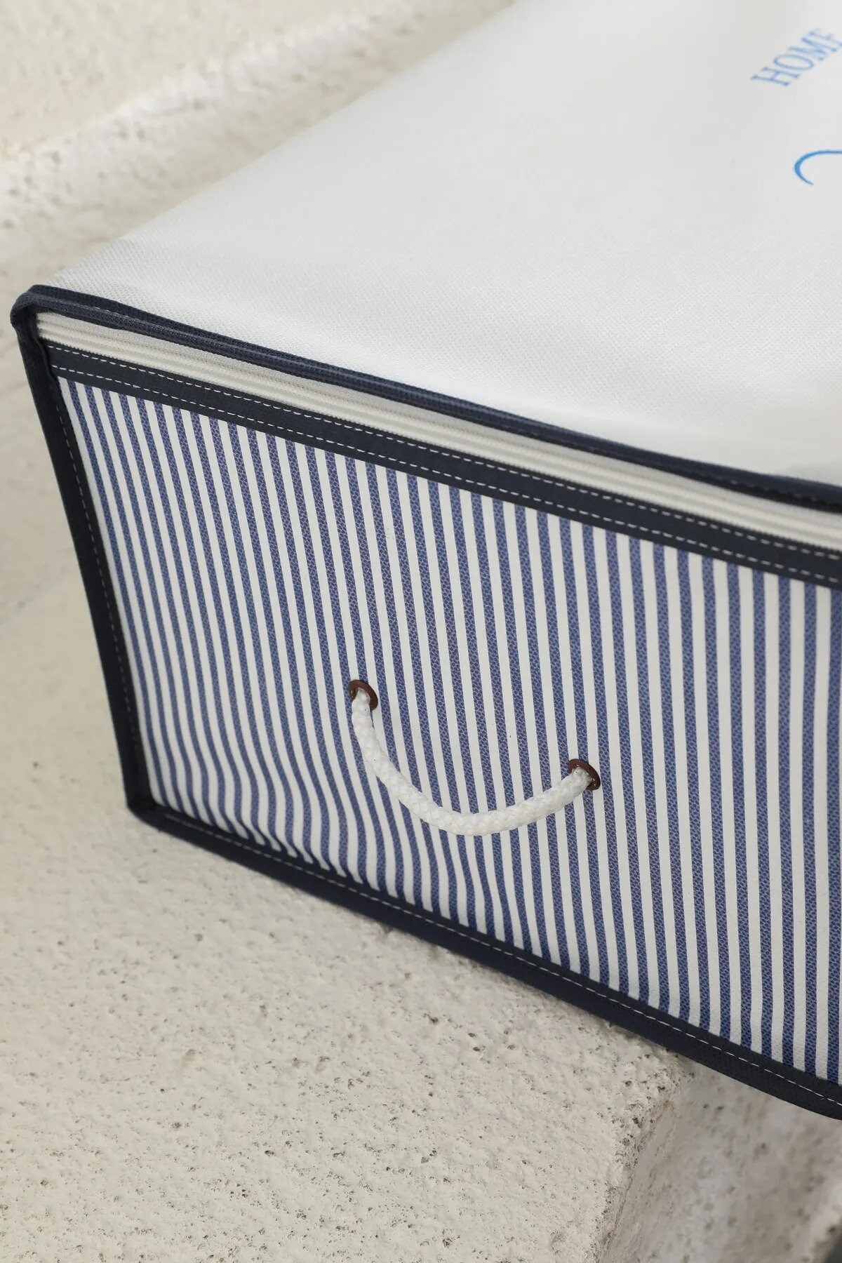 Blue Striped Storage Bags PACK 2, Clothes Organizer With Reinforced