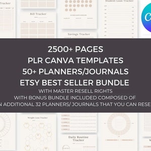 50+ Canva Planners PLR Bundle | PLR Products, Canva Plr Templates, Plr Canva Templates, Plr Planners Printable, Master Resell Rights, Mrr