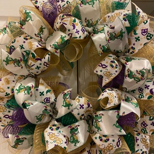 Mardi Gras wreath, Mardi Gras, Carnival wreath, New Orleans style wreath, Fat Tuesday wreath image 8