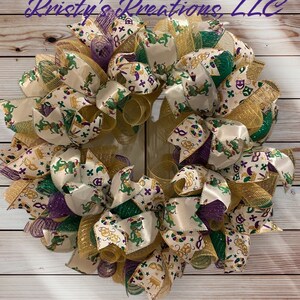 Mardi Gras wreath, Mardi Gras, Carnival wreath, New Orleans style wreath, Fat Tuesday wreath afbeelding 9