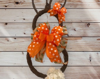 Designer Easter  Bunny wreath, Easter wreath, Bunny wreath, spring wreath, orange and green Easter wreath ,  seasonal wreath