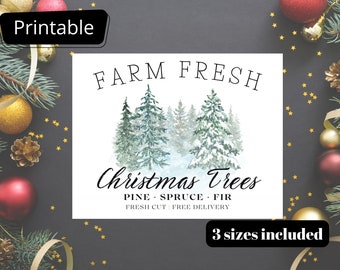 END of SEASON SALE! Farm Fresh Christmas Trees, Holiday Prints, Christmas Decoration, Christmas Art, Holiday Decor, Holiday Printable