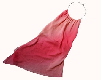 Vintage Y2K asymétrique rose fée dos nu haut transparent tie-dye aquarelle étiquette taille petit USA fait Barbie