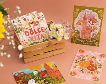 A6 card - Set of 4 cards from the Alsace range