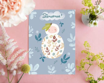 A6 Card - Welcome Baby Blue