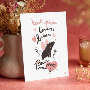 Carte A6 - Tendres baisers