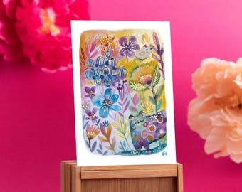 Watercolor Card - Enchanted Garden