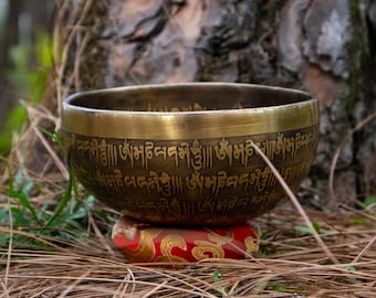 Juego de cuencos tibetanos hechos a mano de la Flor de la Vida: Meditación y sanación