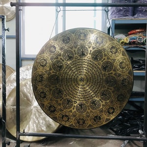 budhhist mantra spiral gong stand