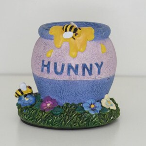 Vintage Winnie the Pooh Resin Honey Pot Paper Clip Holder - Authentic Disney Figurine 2.5'inch