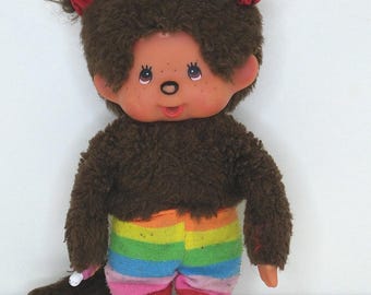 Vintage Monchhichi -  Sekiguchi Monkey Plush Doll Toy - Retro Collectible - Plush Stuffed Animal Toy