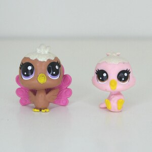 A Set Of 2 Mini LPS - Hasbro Littlest Pet Shop - Peacock And Bird - Preloved Collectibles