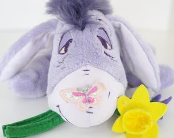 Vintage Eeyore Little Moments plyschåsnablommor, retro nostalgidisplay