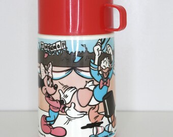 Vintage Authentic Disney Thermos Cup Bottle By Aladdin The Goof Goofy  Mickey Minnie Mouse Donald Duck Plastic