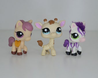 Hasbro Littlest Pet Shop LPS - Your Choice Of Pet: #1512 Horse, #2447 Giraffe Or #2470 Zebra - Pre-loved Toys