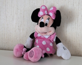 Pink Minnie Mouse Plushie - Authentic Disney Store Plush Toy - 14'inch Soft Doll - Pre-owned