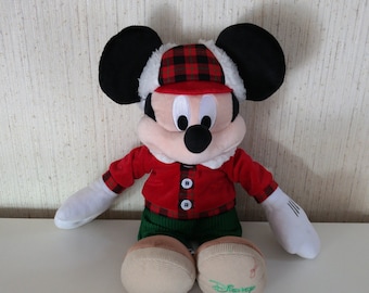 Mickey Mouse As Lumberjack Plushie - Authentic Disney Store Plush Toy - 17'inch Soft Doll - Pre-owned
