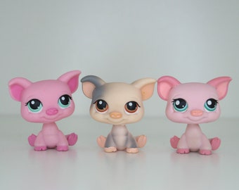 Hasbro Littlest Pet Shop LPS - Votre choix d'un animal de compagnie cochon de collection : n° 330, n° 259 ou n° 377 - objets de collection d'occasion retirés
