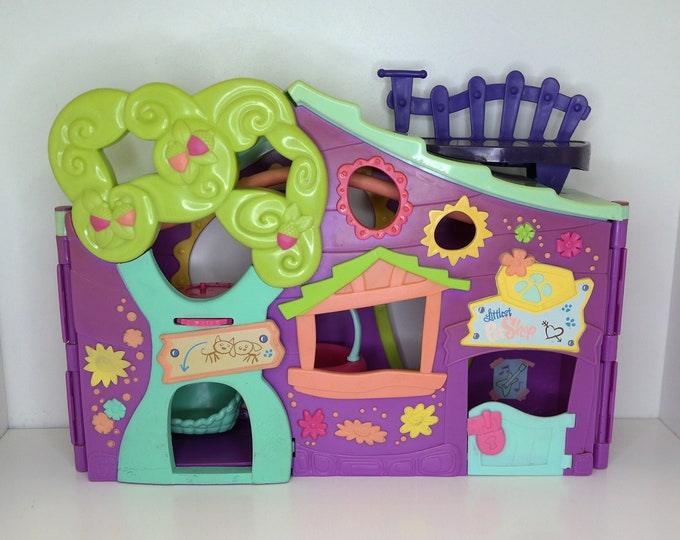 Littlest Pet Shop Play Set LPS House Playset Purple Tree House Etsy