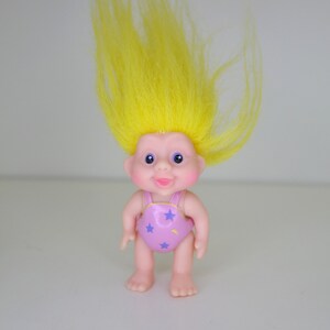 Posable Applause Troll - 90&#39;s Vintage Troll Toy Figure - Cupcake Troll With Yellow Hair