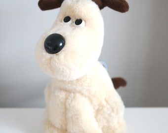 ゼンマイ巻き上げグルミット - ヴィンテージ 1989 ウォレスとグルミット ぬいぐるみ 尻尾を振って頭をうなずく