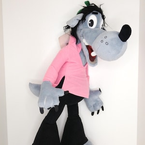 Nu, pogodi! - Russian Cartoon Wolf Plushie - 15inch Cuddling Toy By Fancy - Not Talking - Vintage Collectible