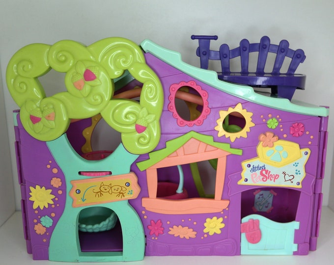 Littlest Pet Shop Play Set LPS House Playset Purple Tree House Etsy