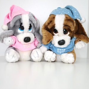 You Choose: Vintage 1988 Sad Sam or Honey Plush | "Sleep Tight" Applause Basset Hound | Retro 80s Dog Stuffed Animal