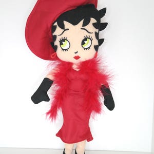 Betty Boop Plush Doll - 15inch Soft Toy - Timeless Cartoon Diva Plush - Red Dress, Hat & Feather Boa - Collectible Doll - Preloved