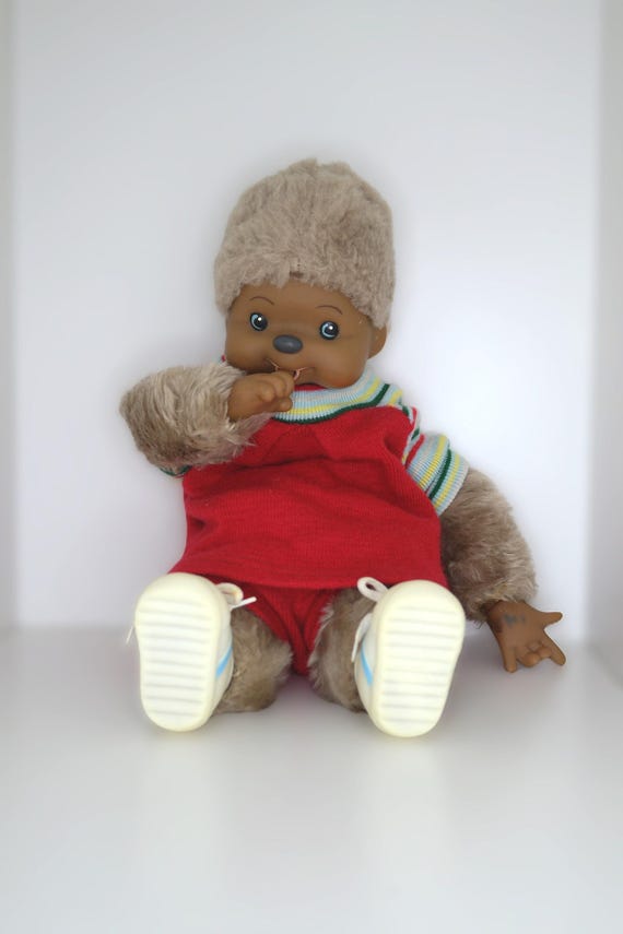 Vintage 1980s Thumb Sucking Bear Doll Rare Large Plush 15 Inch