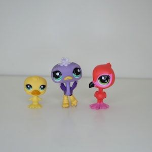 Hasbro Littlest Pet Shop LPS – Votre choix d'animal de compagnie : canard #2436, autruche #2099 ou flamant rose #NO – Pré-aimé