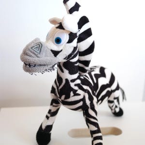Vintage 2005 RUSS Plushie - Zebra Marty From Madagascar - Small Stuffed Animal Toy