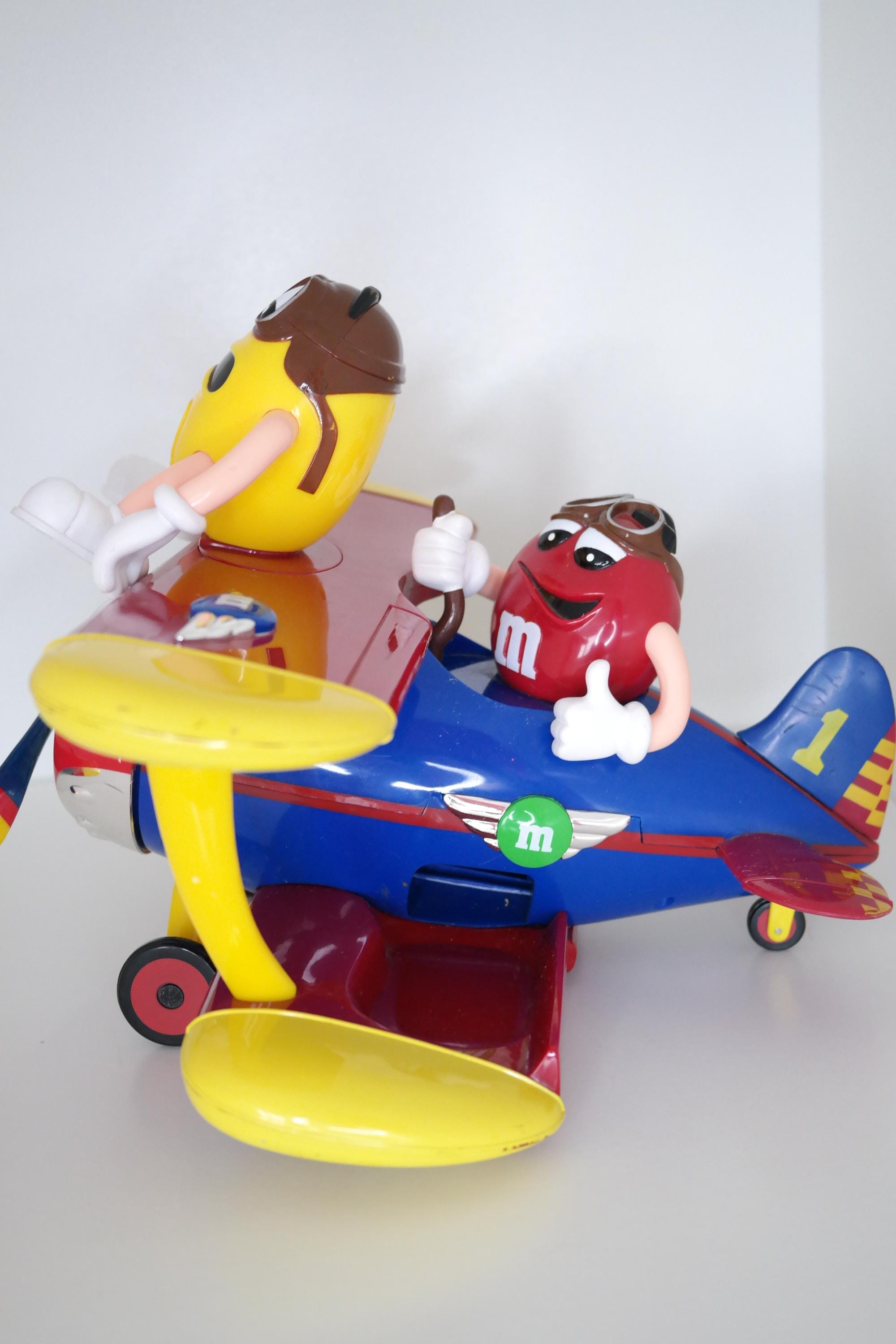 Vintage M&M Dispenser Barnstorming Plane With Two Pilots Authentic