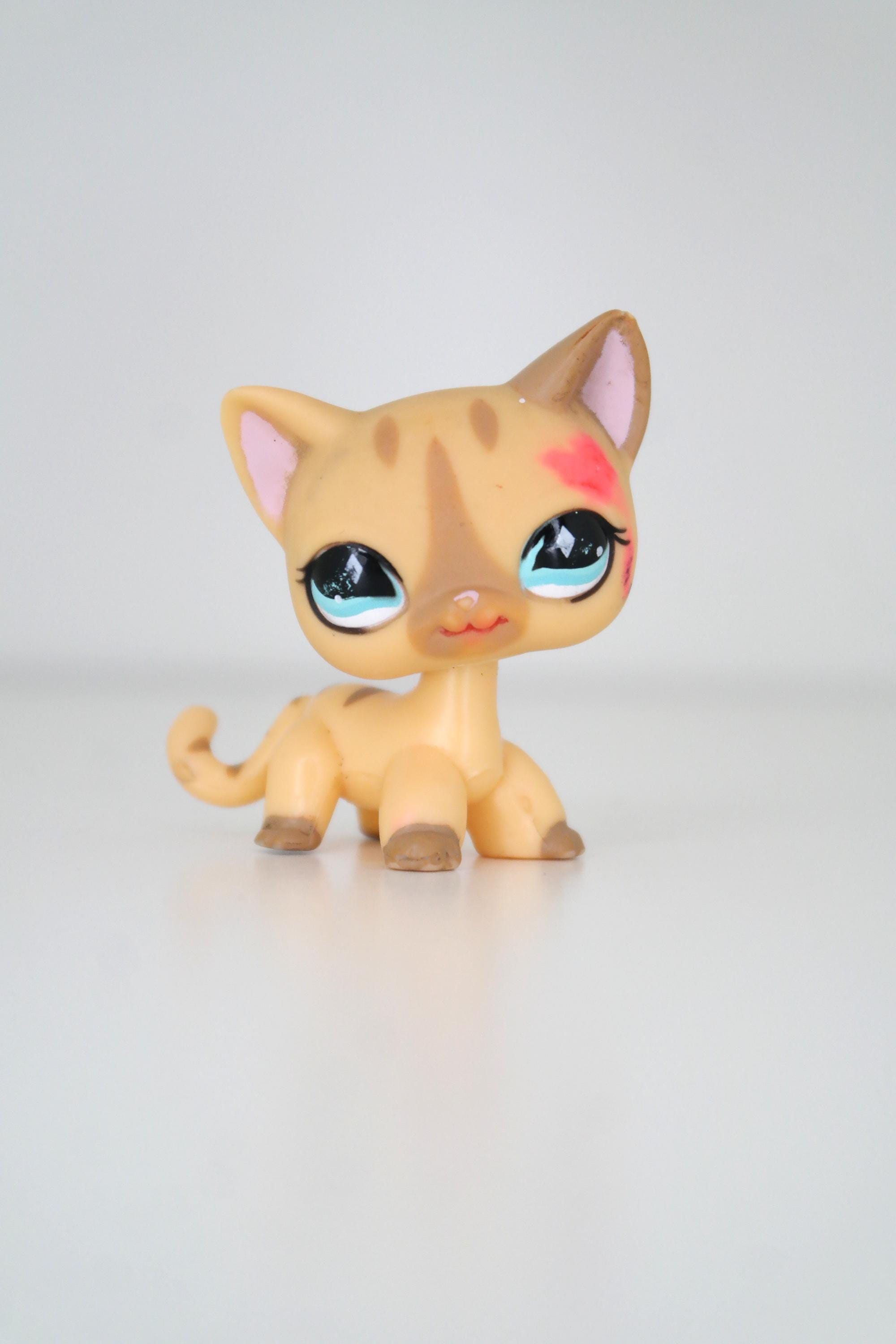 Lps Orange Kitten LPS CAT Pet Shop Toys Rare Stands Little Short