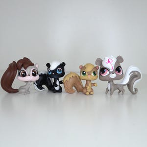 LPS Hasbro Littlest Pet Shop - Votre choix : écureuil n° 3801, mouffette n° 85, écureuil n° 1372 ou mouffette n° 3059