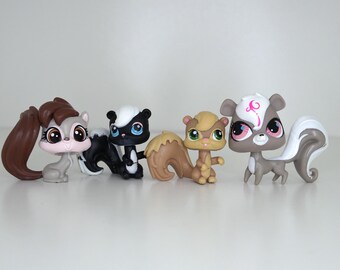 Hasbro Littlest Pet Shop LPS - Haustierauswahl: #3801 Eichhörnchen, #85 Stinktier, #1372 Eichhörnchen oder #3059 Stinktier - Preloved Retired Sammlerstücke