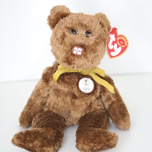 Vintage TY Champion World Cup Bear | England Flag Beanie Baby 2002 w/Tag
