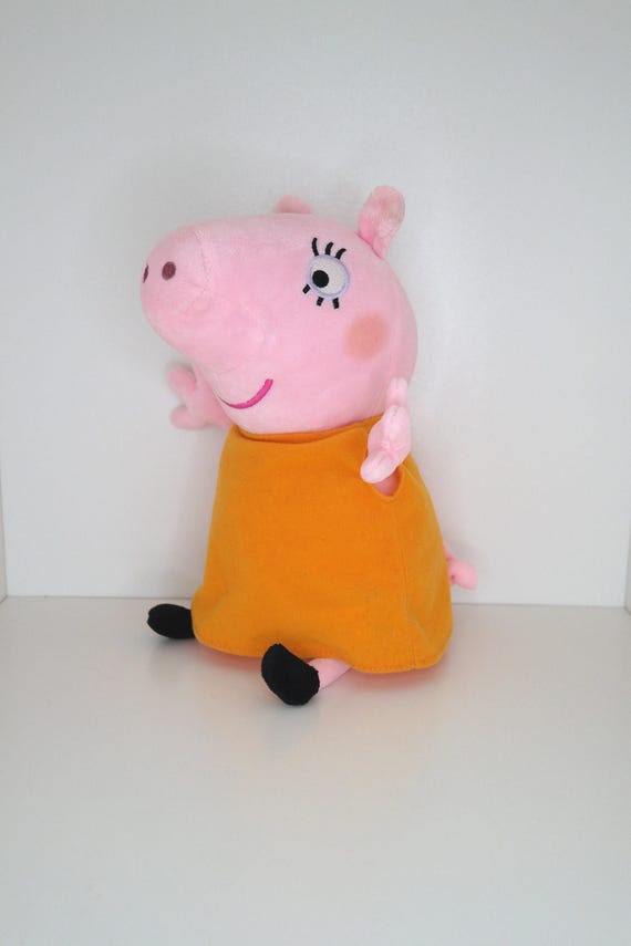 Peppa Pig Mummy Pig Plushie: Orange Dress Outfit - Preloved Toy